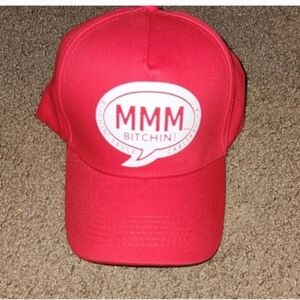 Red Cap with Speech Bubble Design